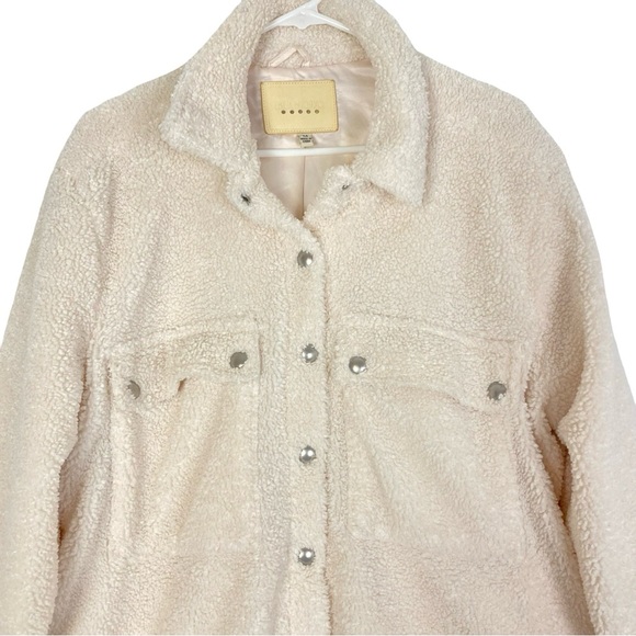 Blank NYC Sherpa Shacket Shirt Jacket Women Size Medium Cream Chunky BlankNYC - Picture 4 of 15